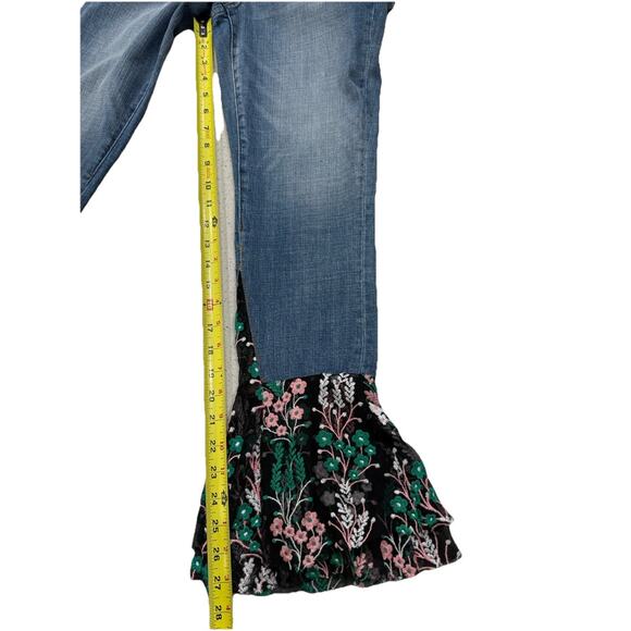Pilcro & The Letterpress Anthropologie Jeans Womens 25 Tiered Flounce Lace Hem - Picture 6 of 8